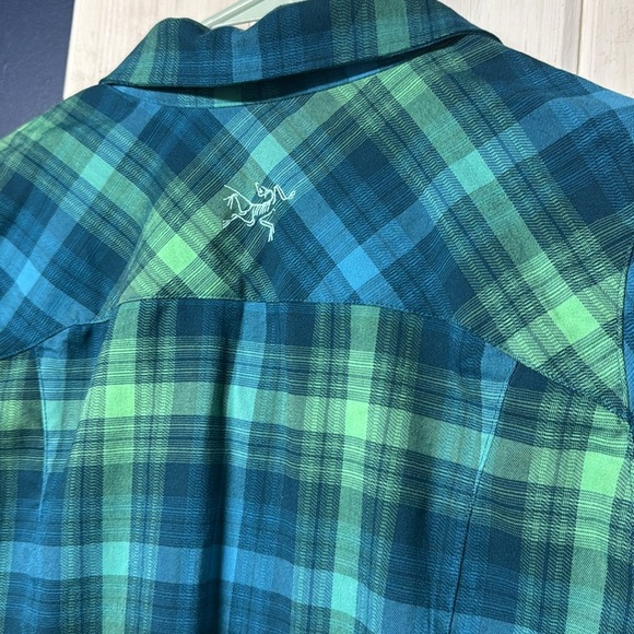 Arcteryx Women’s Addison Flannel Blue Green Checkered Size Small - Picture 6 of 7